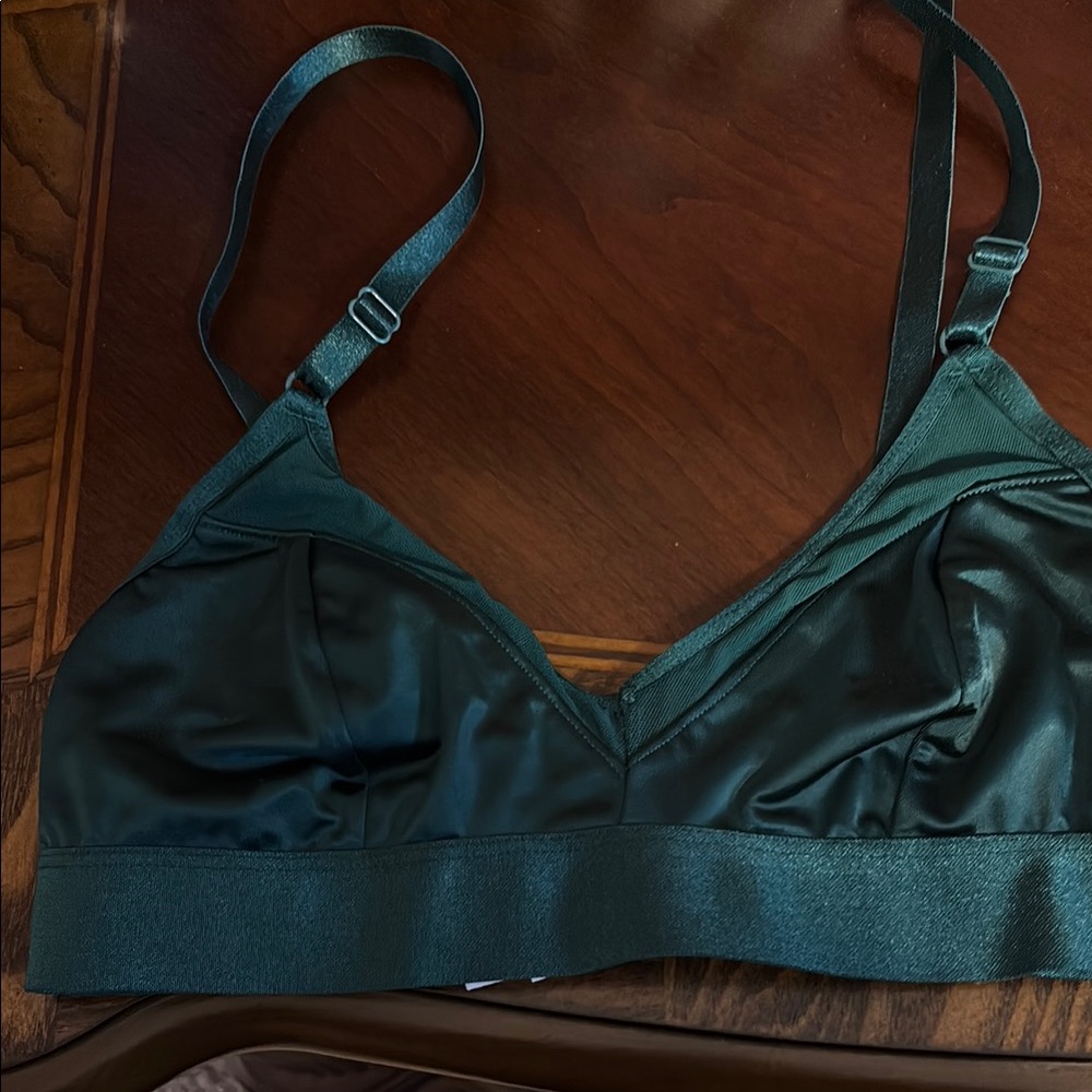 Aiden Elegant Green Satin Bralette size xs